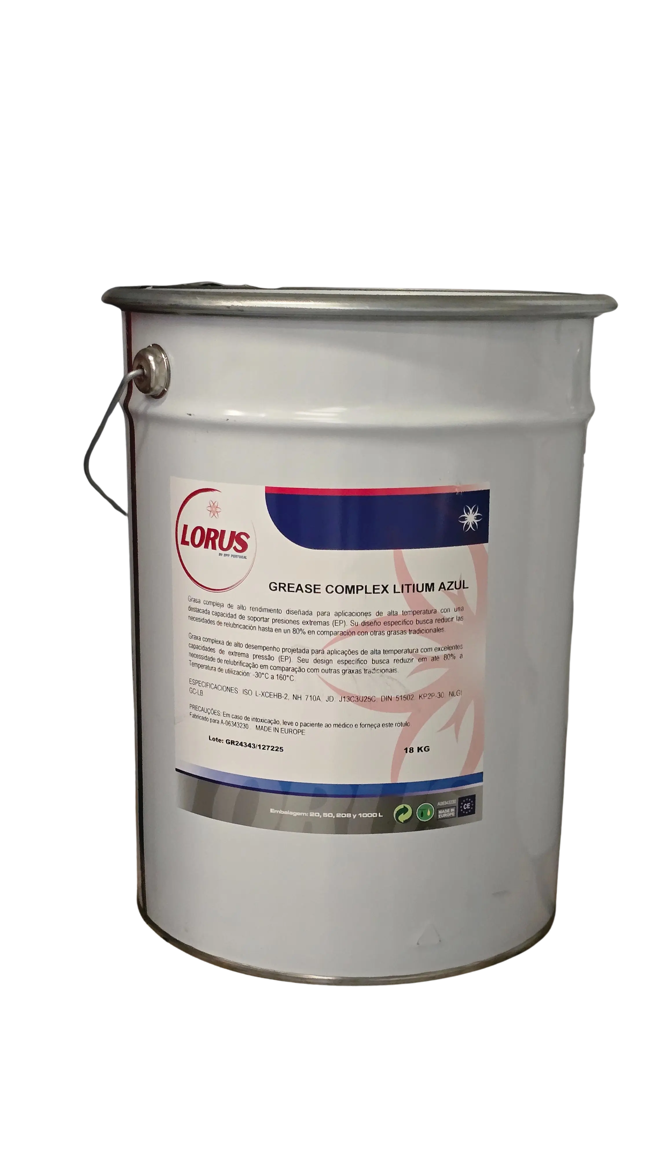 LORUS GREASE COMPLEX LITIUM AZUL 18KG